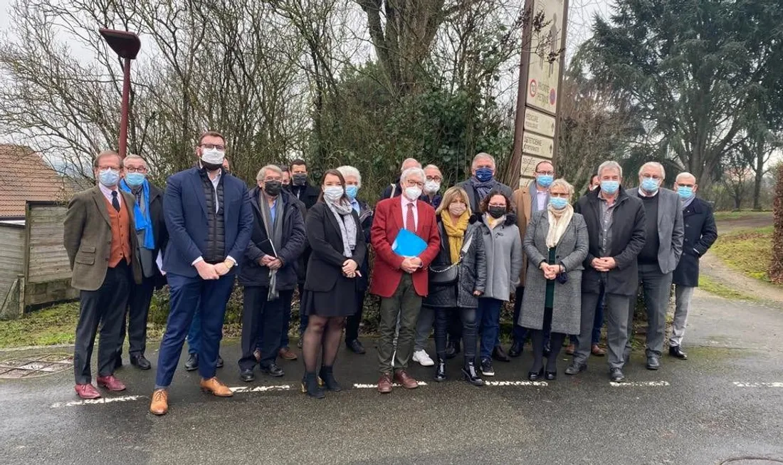 Les élus sarthois avec Emmanuel Macron